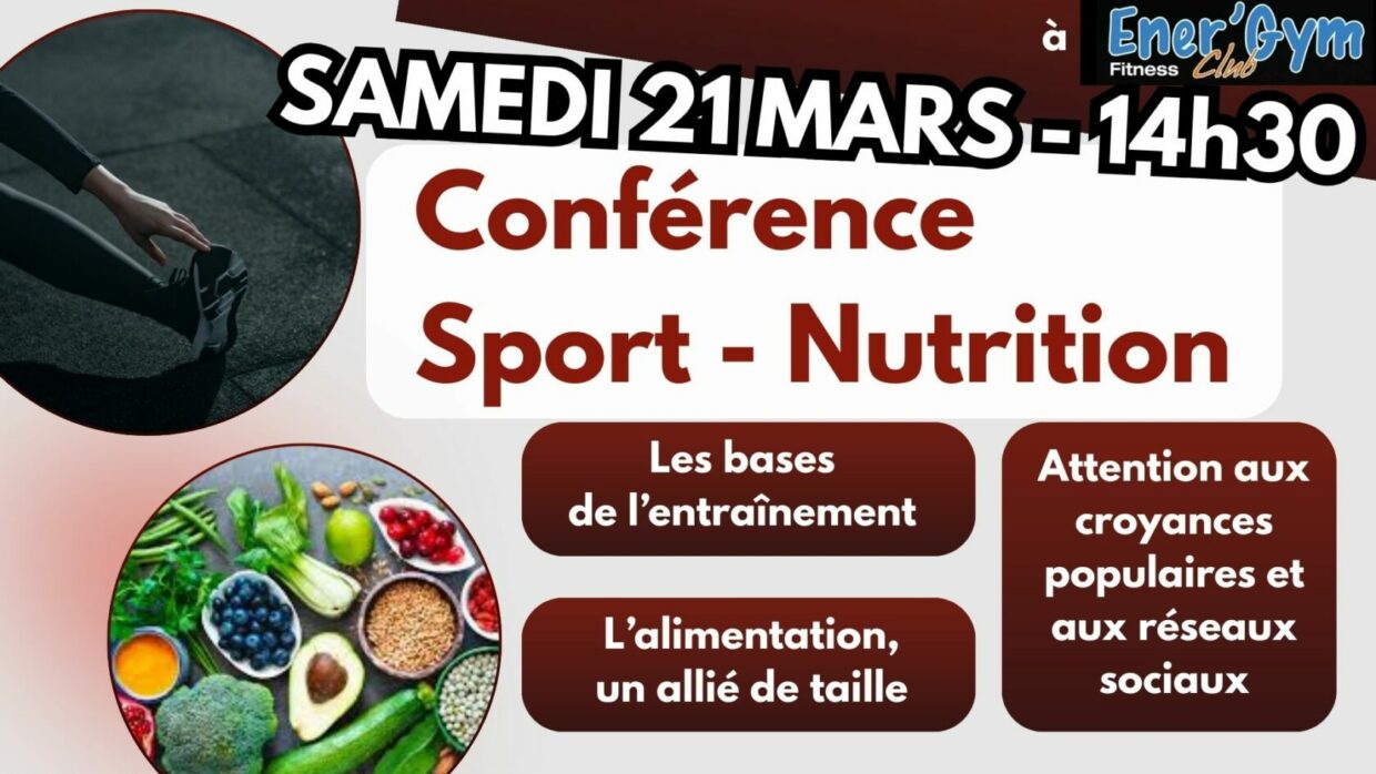 Conférence Sport – Nutrition, samedi 21 mars à 14h30